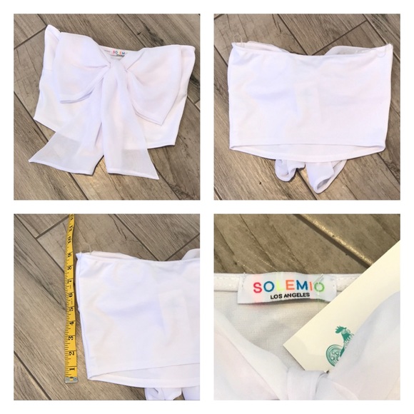 White Bow Front Bandeau Top - Picture 8 of 8